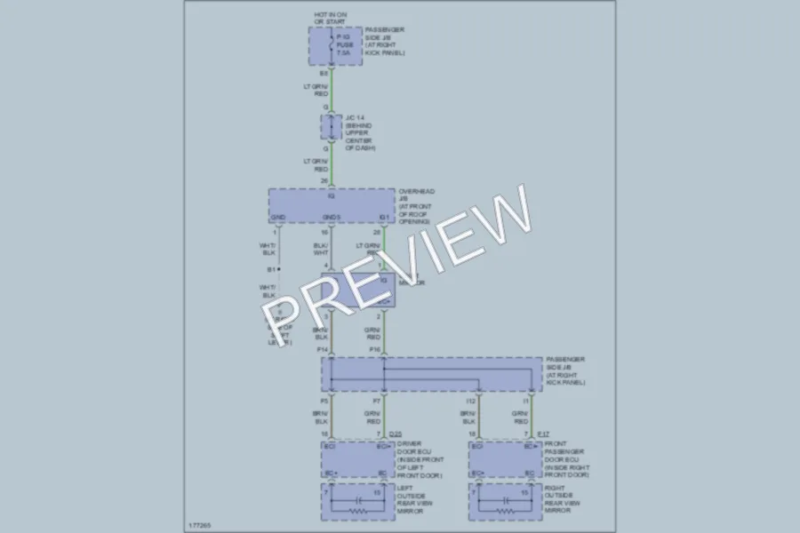 2003 Lexus LS430 Power Mirrors wiring diagram preview