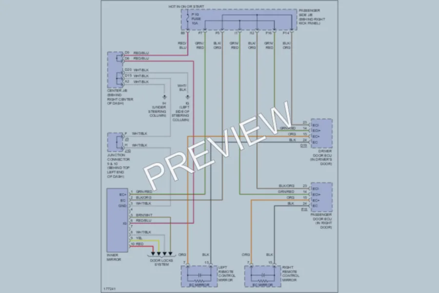 2003 Lexus SC430 Power Mirrors wiring diagram preview