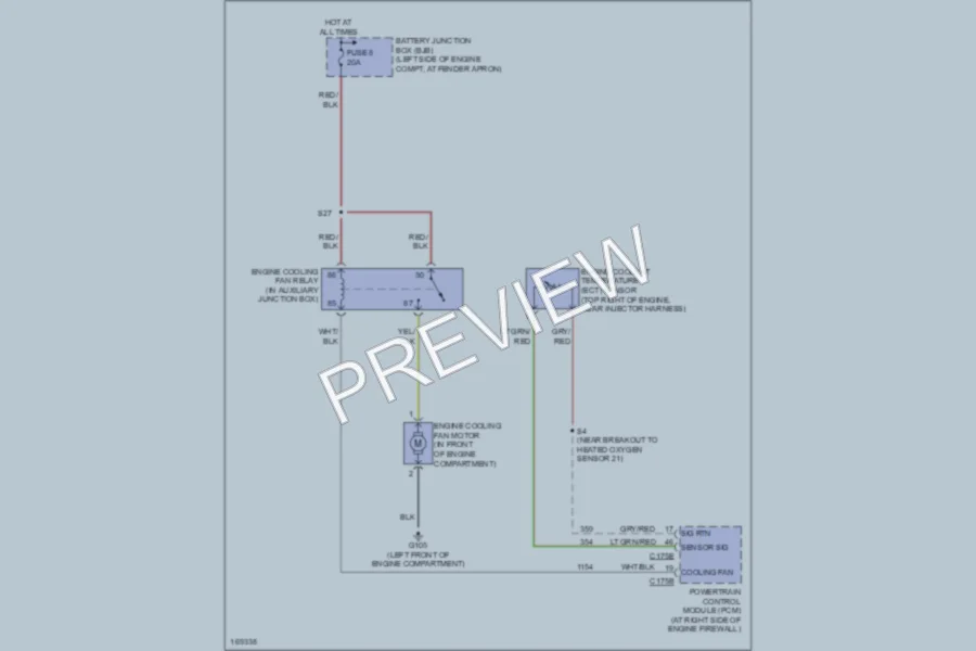 2003 Lincoln Aviator Cooling Fan wiring diagram preview
