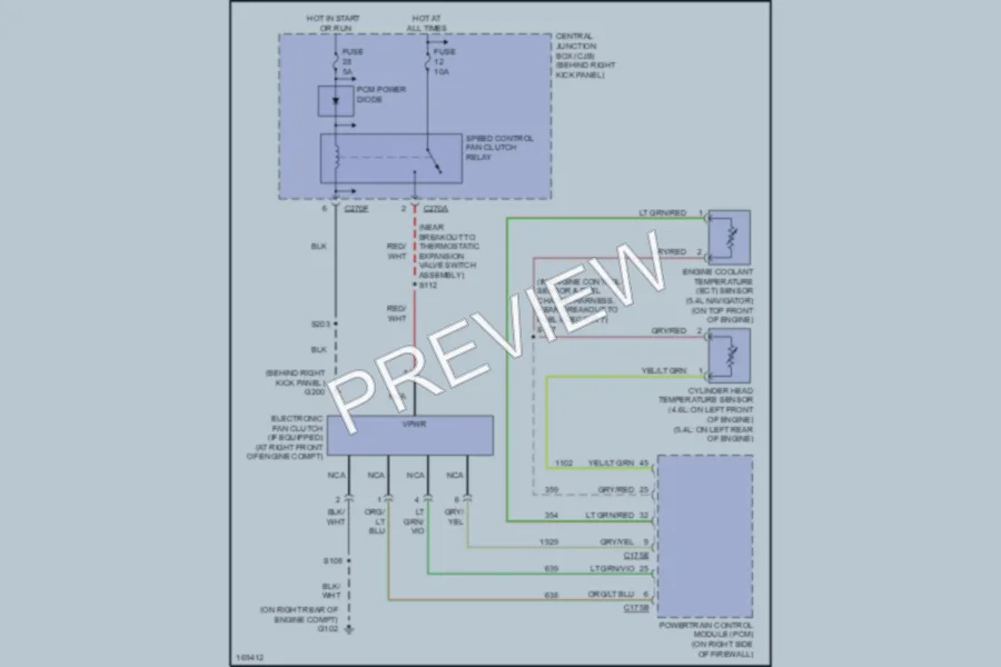 2003 Lincoln Navigator Cooling Fan wiring diagram preview