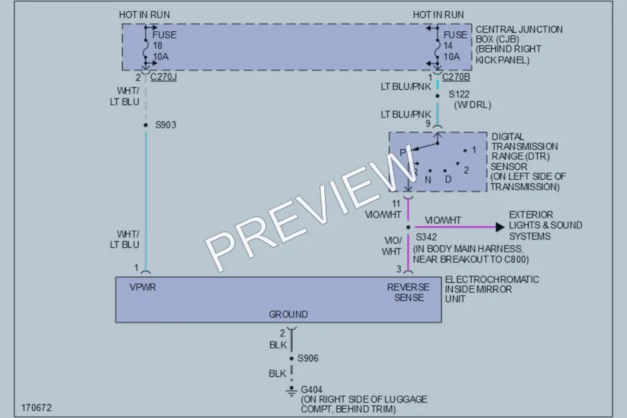 2003 Lincoln Navigator Power Mirrors wiring diagram preview