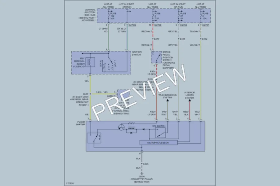2003 Lincoln Navigator Shift Interlock wiring diagram preview