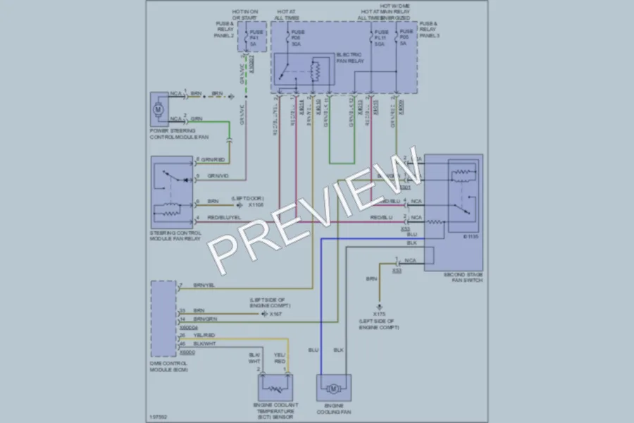 2003 MINI Cooper Cooling Fan wiring diagram preview