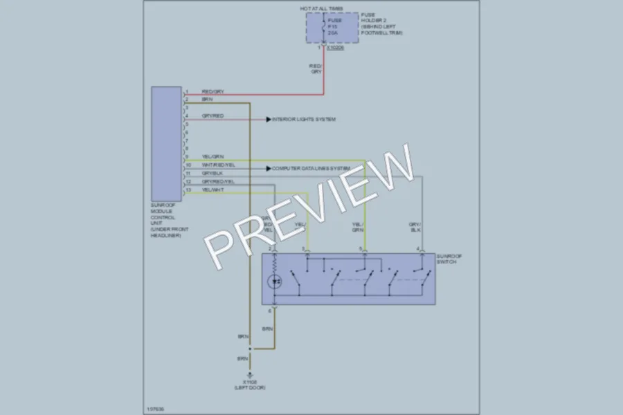 2003 MINI Cooper Power Top Sunroof wiring diagram preview