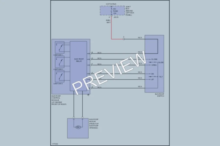 2003 Mazda 6 Power Top Sunroof wiring diagram preview