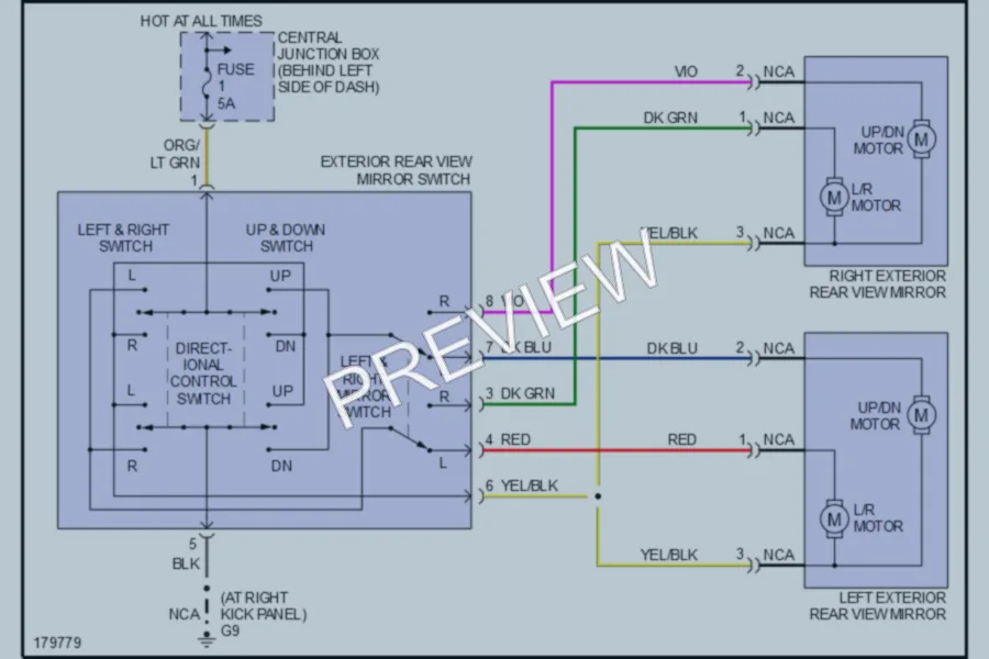 2003 Mazda B2300 Power Mirrors wiring diagram preview