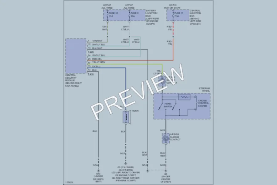 2003 Mazda B3000 Horn wiring diagram preview