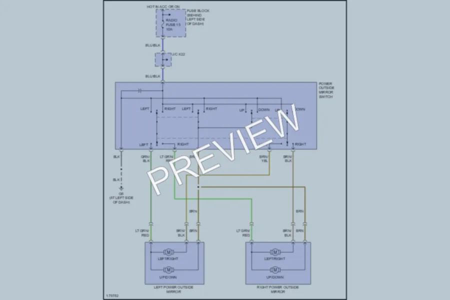 2003 Mazda Miata Power Mirrors wiring diagram preview