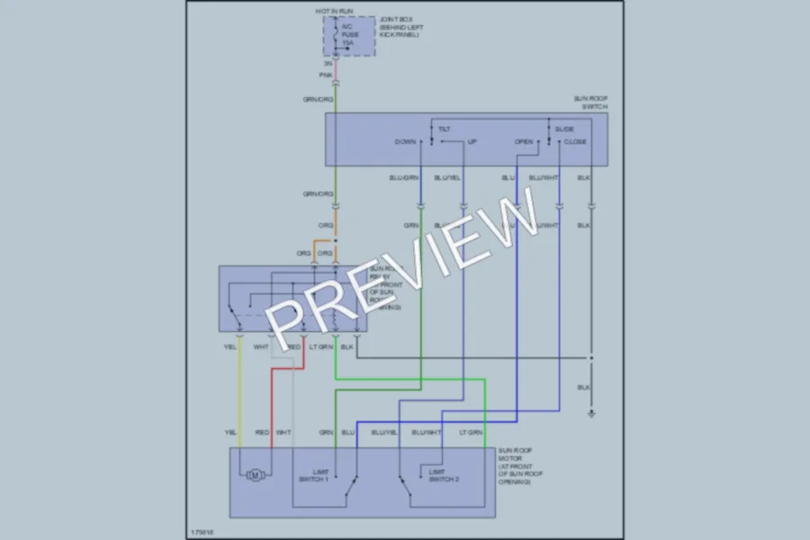 2003 Mazda Protege5 Power Top Sunroof wiring diagram preview