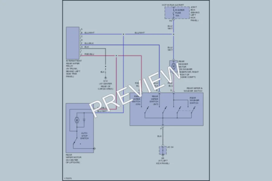 2003 Mazda Protege5 Wiper Washer wiring diagram preview