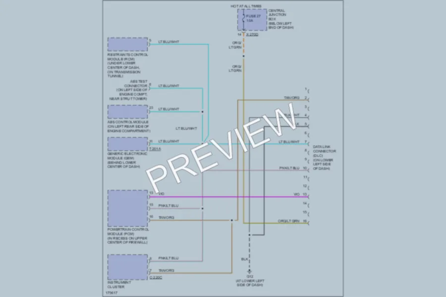 2003 Mazda Tribute Computer Data Lines wiring diagram preview