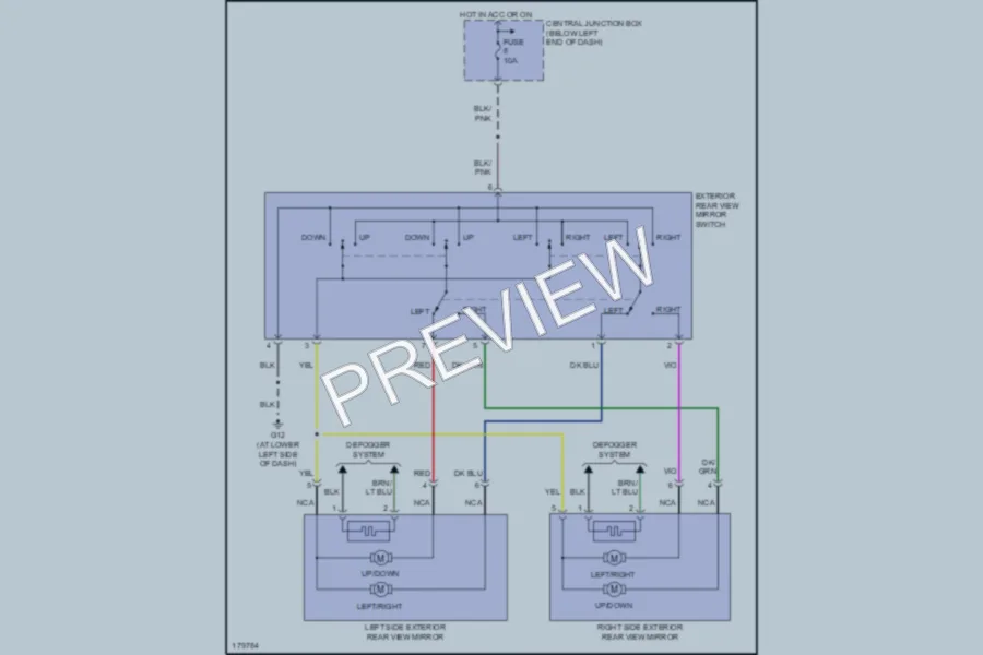 2003 Mazda Tribute Power Mirrors wiring diagram preview