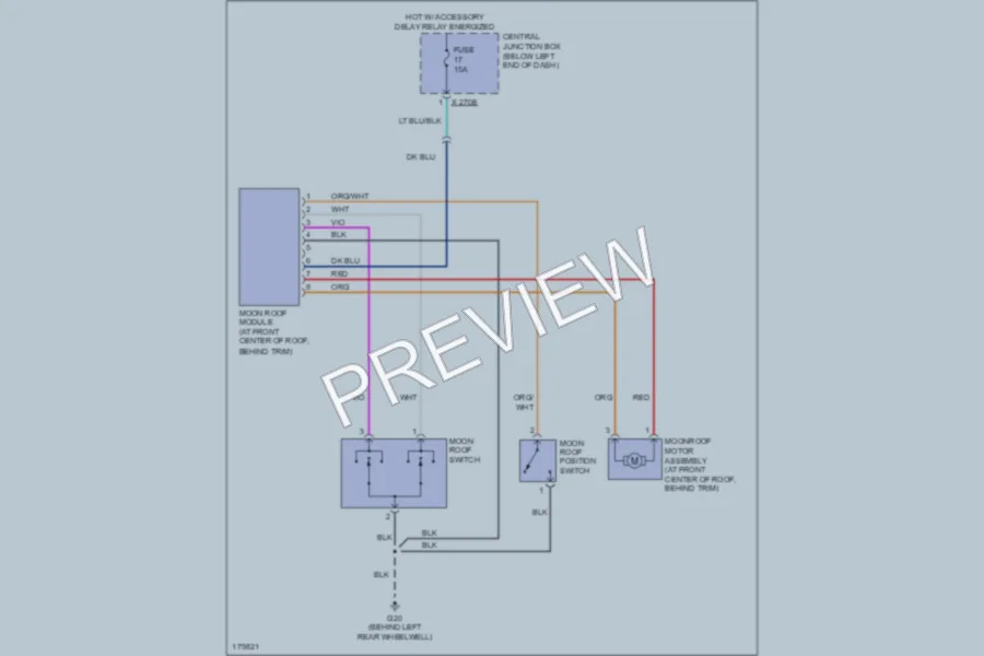 2003 Mazda Tribute Power Top Sunroof wiring diagram preview