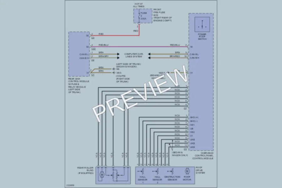2003 MercedesBenz C230 Power Top Sunroof wiring diagram preview