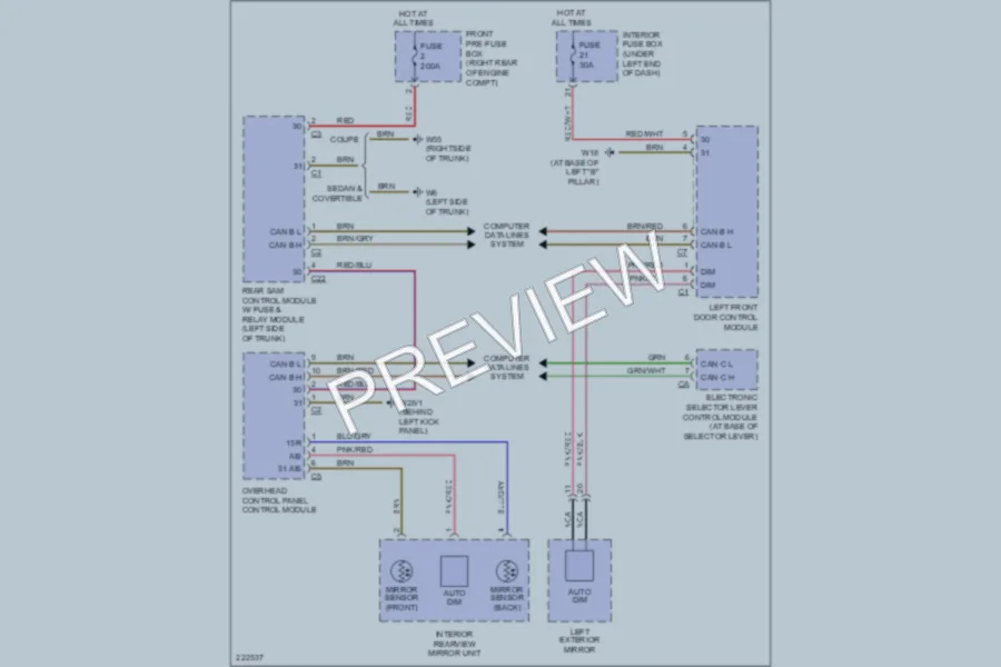 2003 MercedesBenz C240 Power Mirrors wiring diagram preview