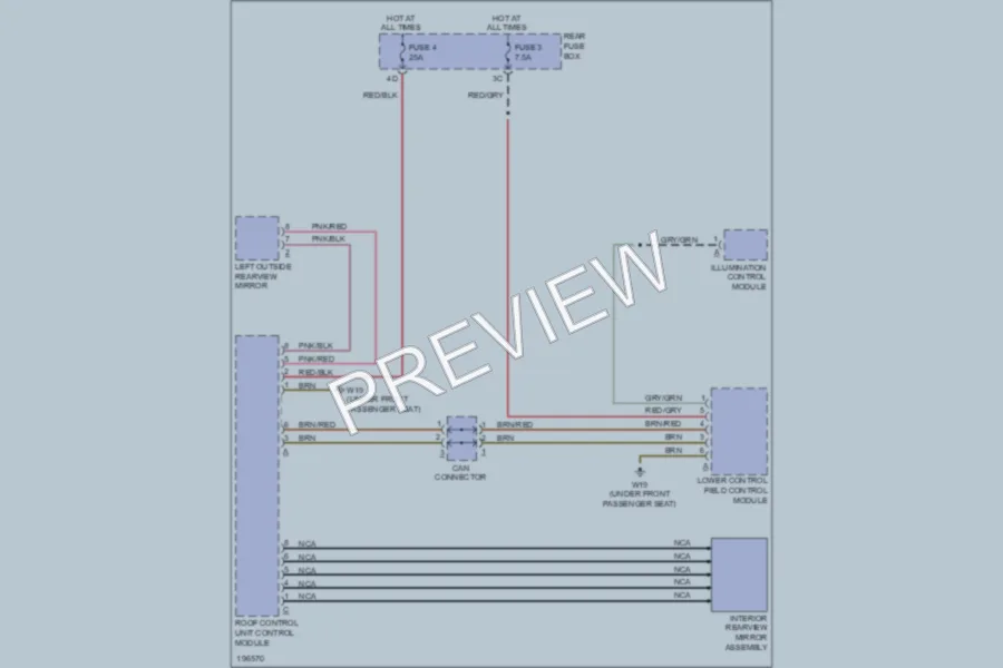 2003 MercedesBenz E320 Power Mirrors wiring diagram preview