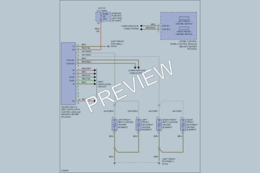2003 MercedesBenz E500 Power Seats wiring diagram preview
