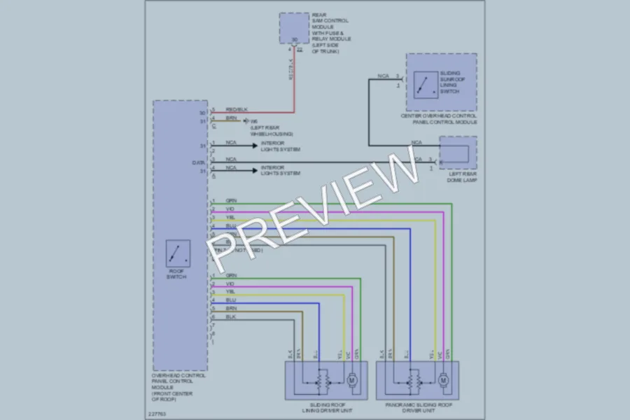 2003 MercedesBenz E500 Power Top Sunroof wiring diagram preview
