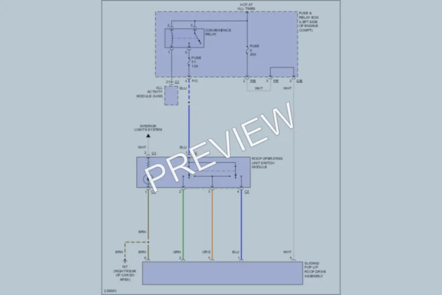 2003 MercedesBenz ML500 Power Top Sunroof wiring diagram preview