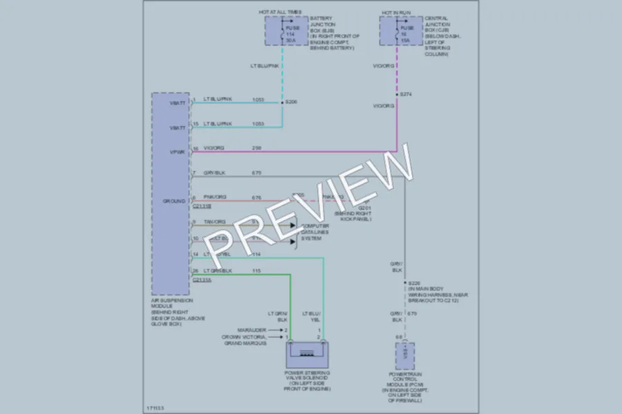 2003 Mercury GrandMarquis Electronic Power Steering wiring diagram preview