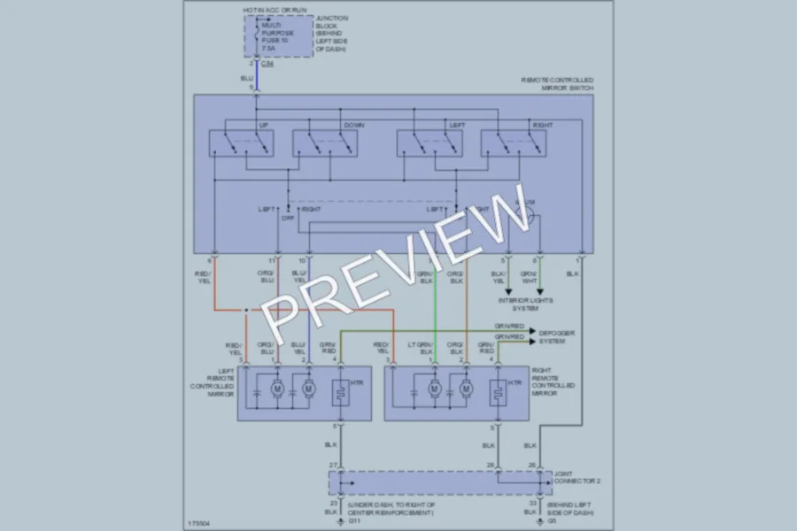 2003 Mitsubishi Galant Power Mirrors wiring diagram preview