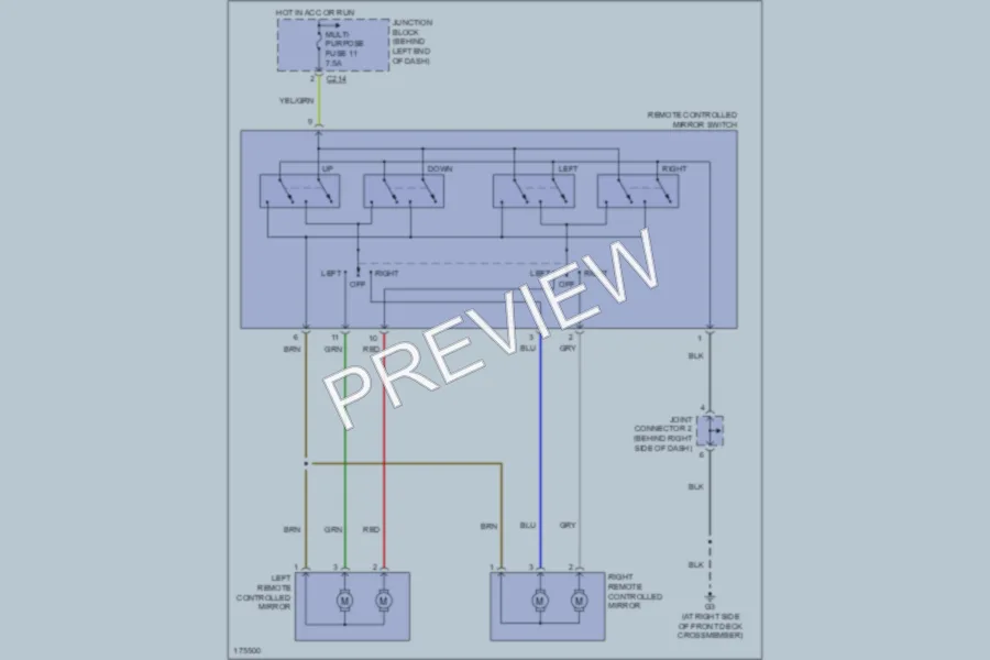 2003 Mitsubishi LancerEvolution Power Mirrors wiring diagram preview