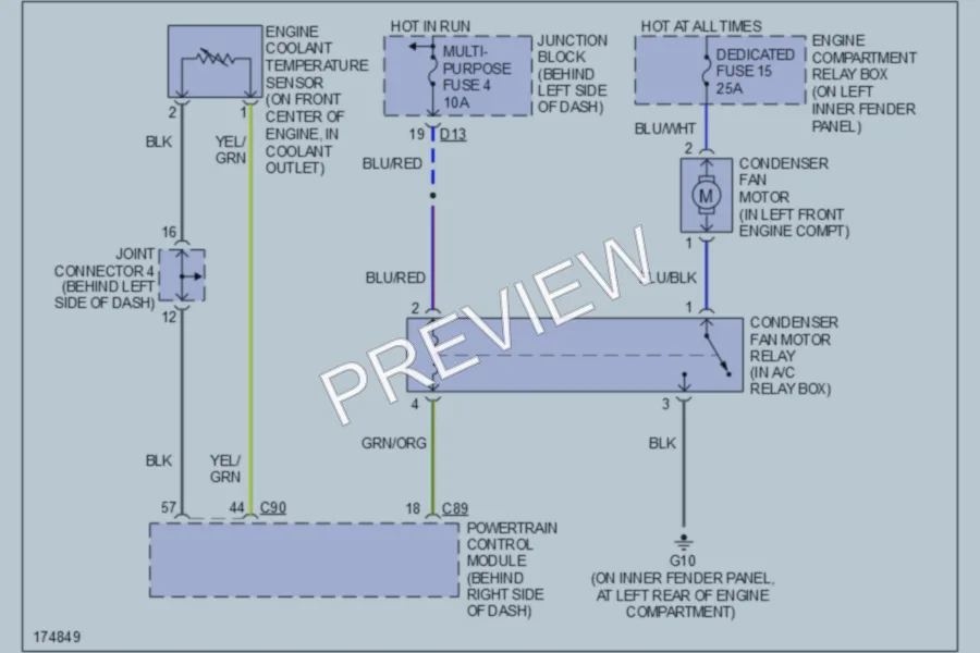 2003 Mitsubishi MonteroSport Cooling Fan wiring diagram preview