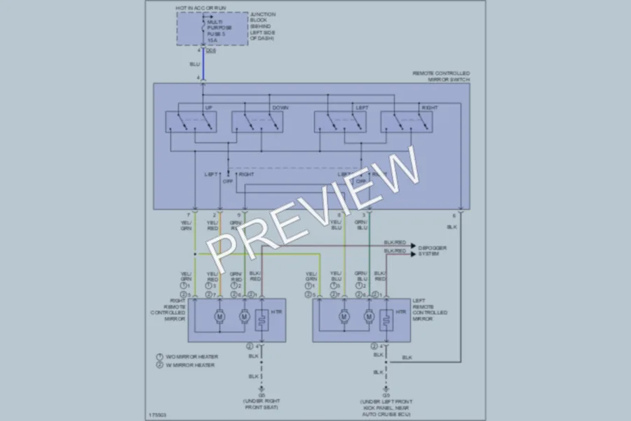 2003 Mitsubishi MonteroSport Power Mirrors wiring diagram preview