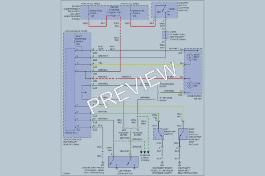 2003 Mitsubishi MonteroSport Warning Systems wiring diagram preview