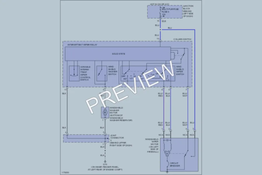 2003 Mitsubishi MonteroSport Wiper Washer wiring diagram preview