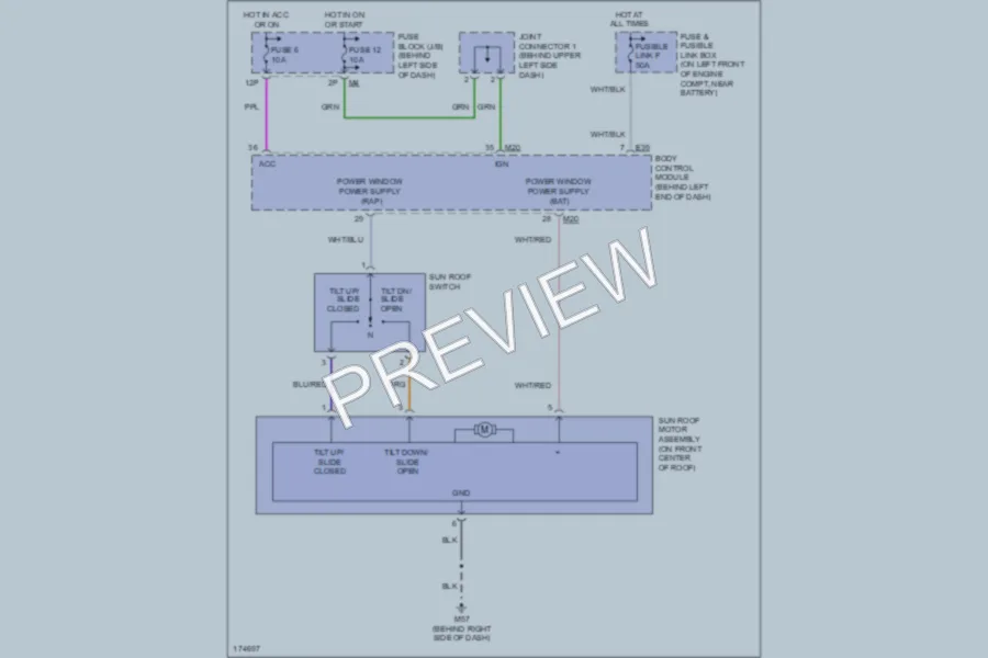 2003 Nissan Altima Power Top Sunroof wiring diagram preview