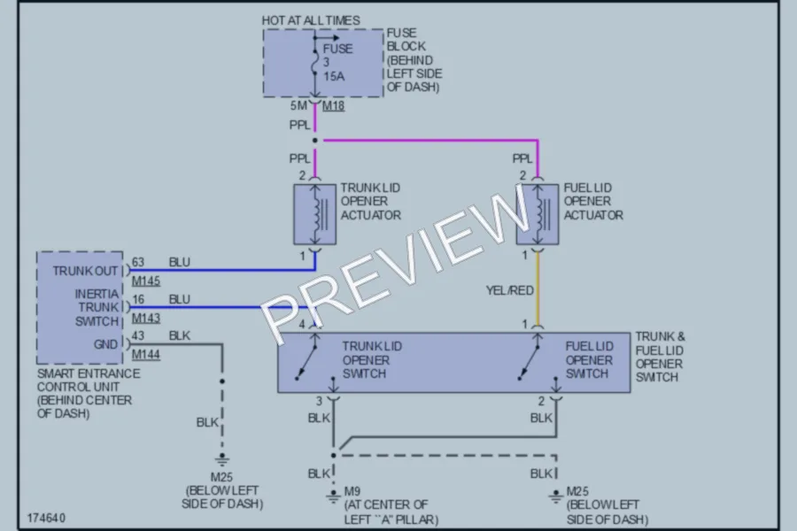 2003 Nissan Maxima Trunk Tailgate Fuel Door wiring diagram preview