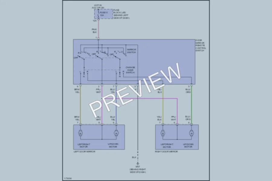 2003 Nissan Murano Power Mirrors wiring diagram preview