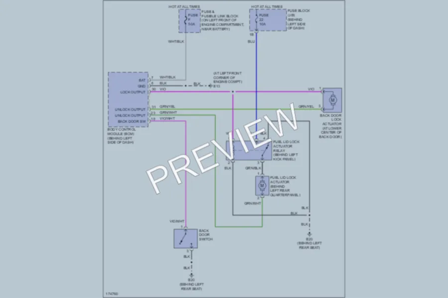 2003 Nissan Murano Trunk Tailgate Fuel Door wiring diagram preview