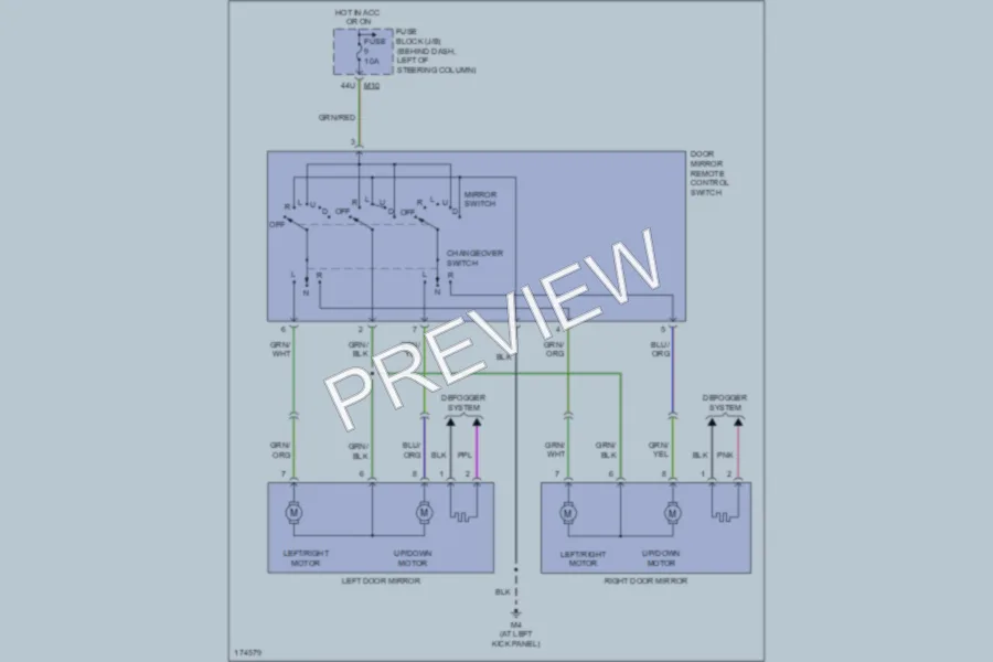 2003 Nissan Pathfinder Power Mirrors wiring diagram preview