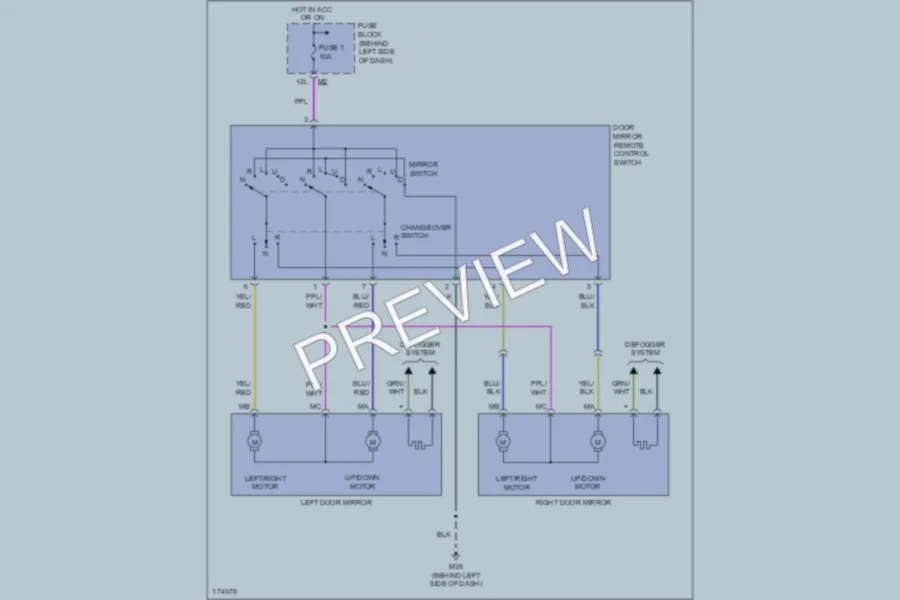 2003 Nissan Sentra Power Mirrors wiring diagram preview