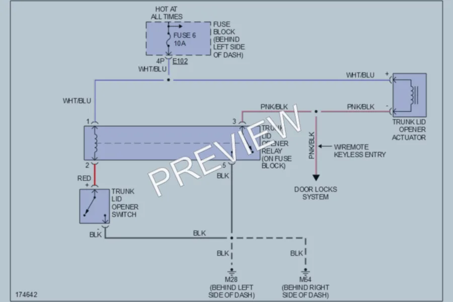 2003 Nissan Sentra Trunk Tailgate Fuel Door wiring diagram preview