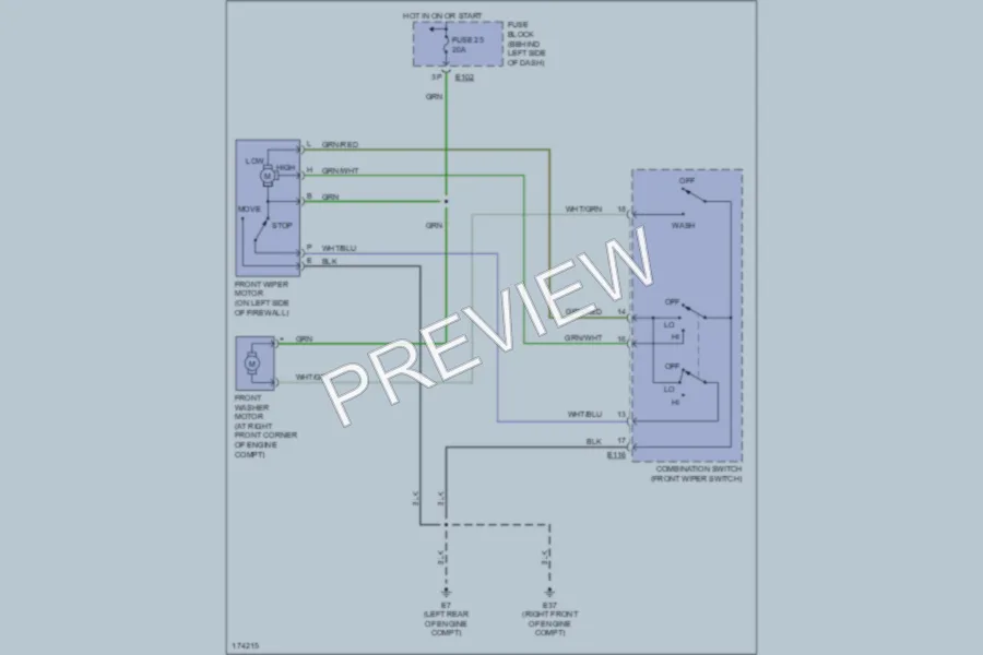 2003 Nissan Sentra Wiper Washer wiring diagram preview