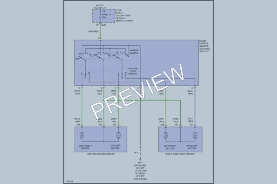 2003 Nissan Xterra Power Mirrors wiring diagram preview