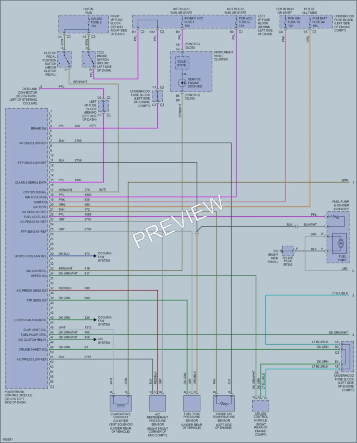 2003 Oldsmobile Alero Engine Performance wiring diagram preview