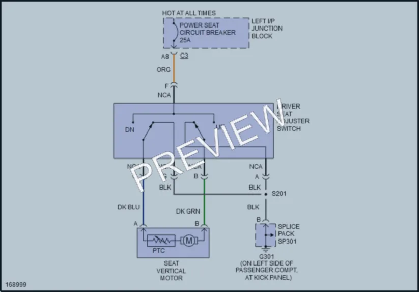2003 Oldsmobile Alero Power Seats wiring diagram preview
