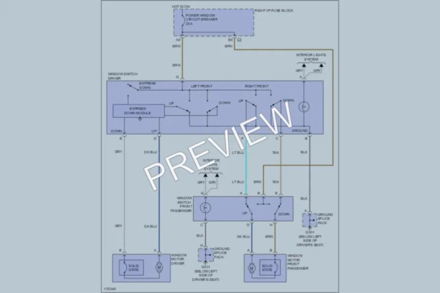 2003 Oldsmobile Alero Power Windows wiring diagram preview