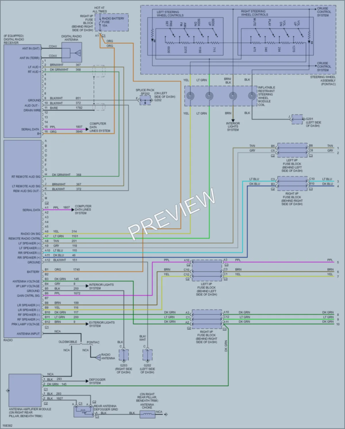 2003 Oldsmobile Alero Radio wiring diagram preview