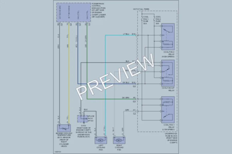 2003 Oldsmobile Aurora Cooling Fan wiring diagram preview