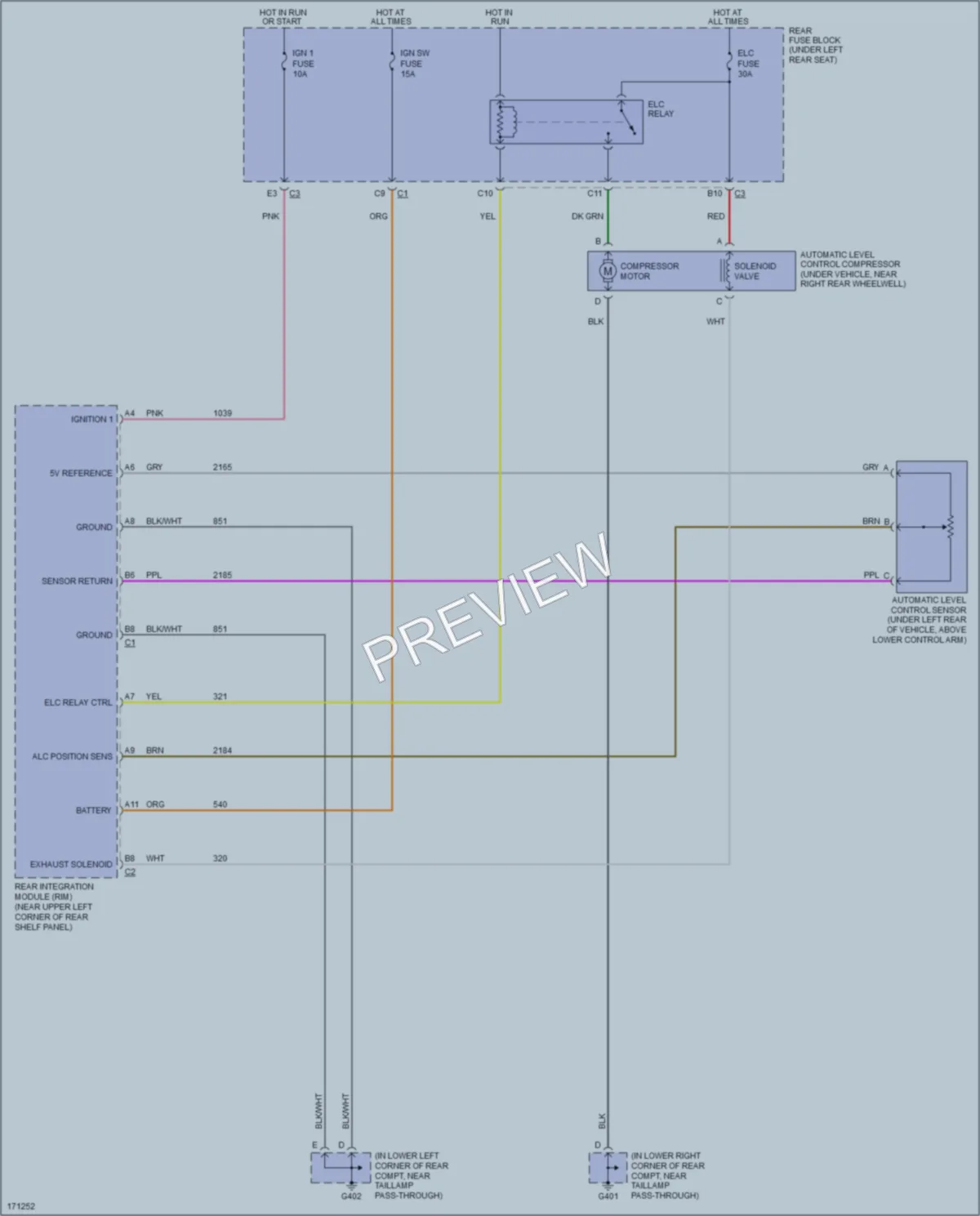2003 Oldsmobile Aurora Electronic Suspension wiring diagram preview