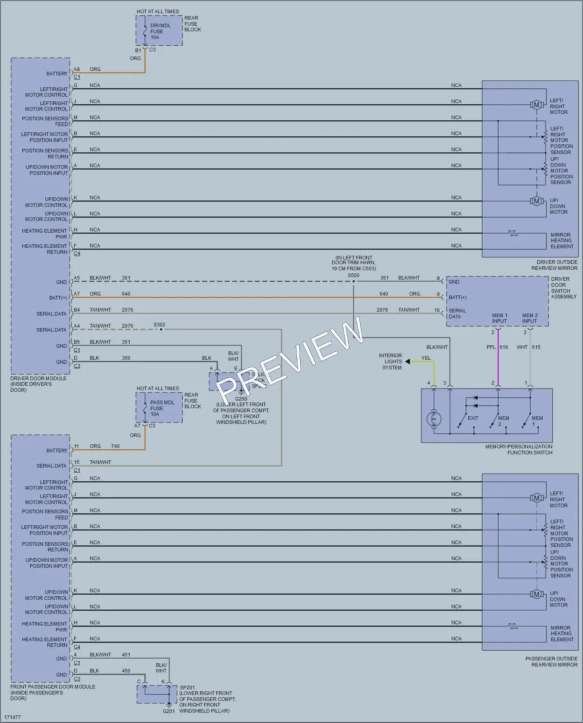 2003 Oldsmobile Aurora Memory Systems wiring diagram preview