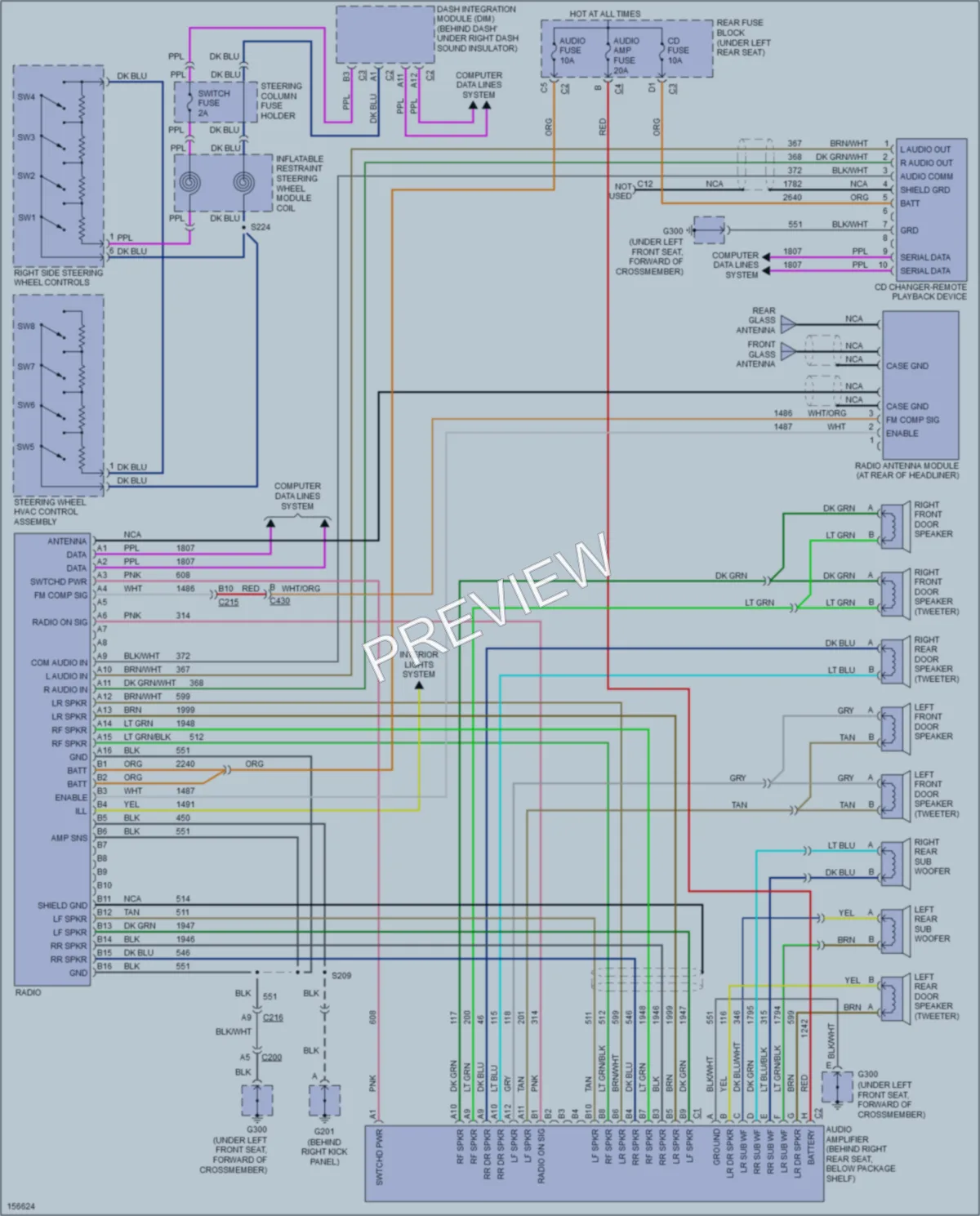 2003 Oldsmobile Aurora Radio wiring diagram preview