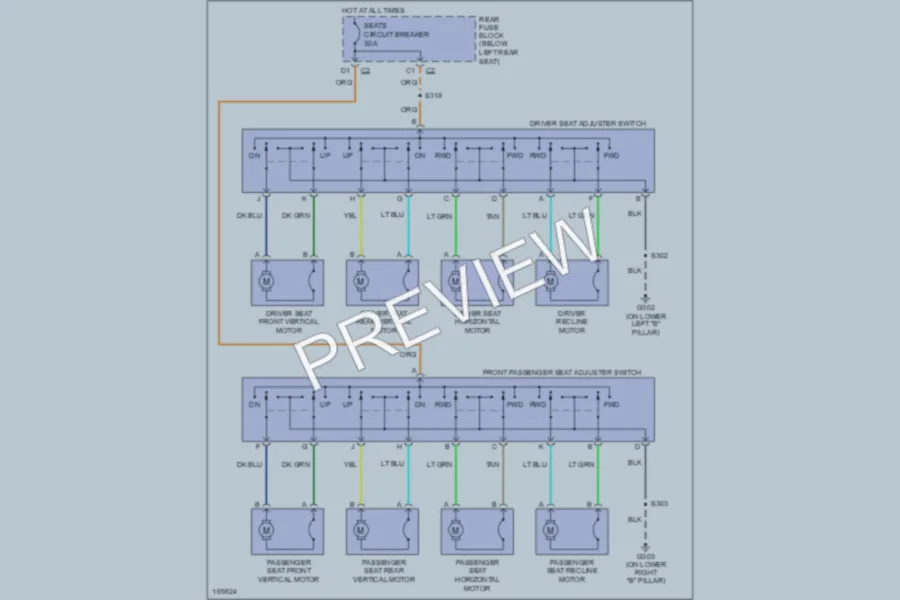 2003 Oldsmobile Bravada Power Seats wiring diagram preview