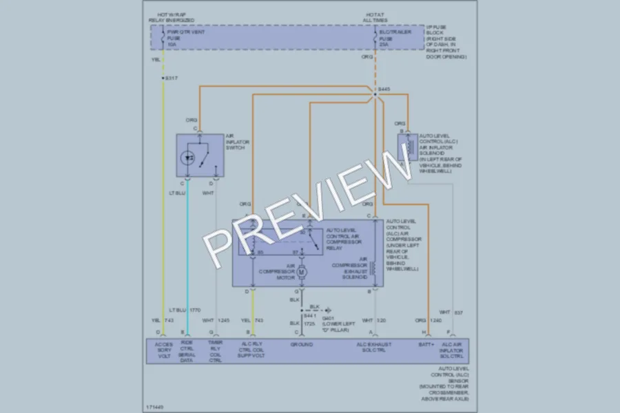 2003 Oldsmobile Silhouette Electronic Suspension wiring diagram preview