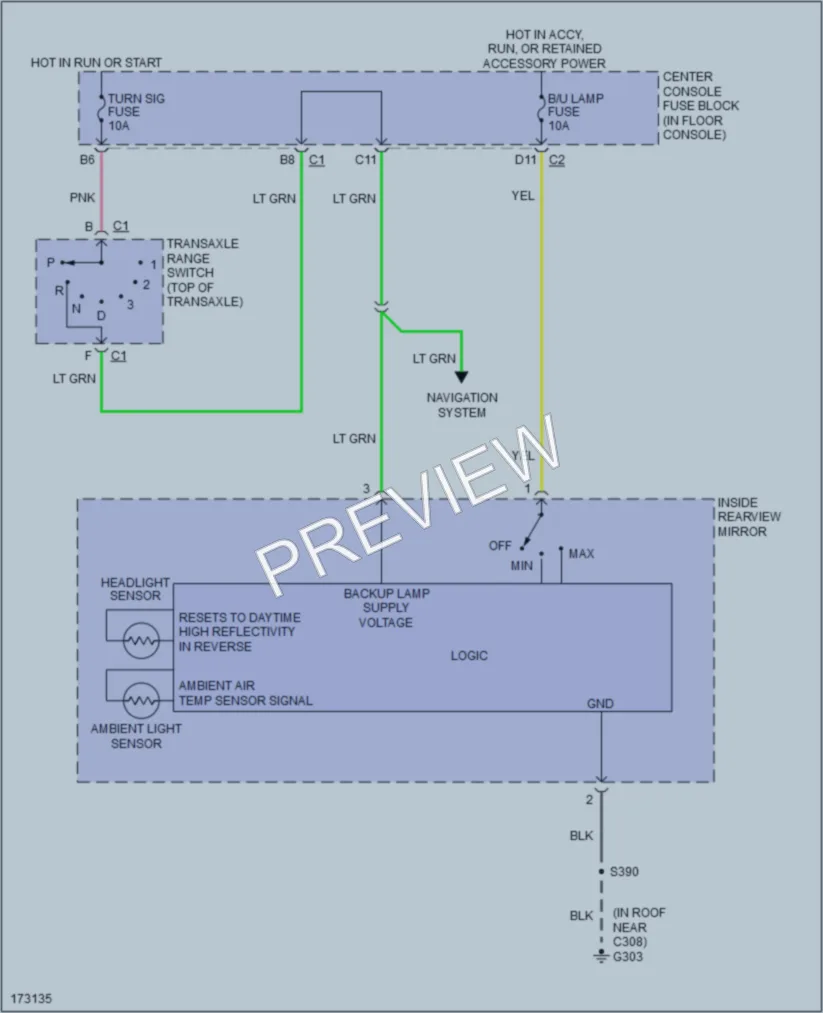 2003 Pontiac Aztek Power Mirrors wiring diagram preview